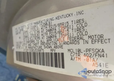 2003 Toyota Sienna Le из США, поврежденный, VIN 4T3ZF13C03U536075